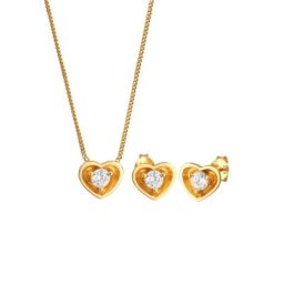 Elli Elli Schmuckset Herz Liebe Freundschaft Zirkonia 925 Silber Schmuck-Set Damen