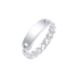 Elli Elli Ring Bandring Platte Panzer Kette 925 Silber Ringe Damen