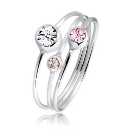Elli Elli Ring Stapelring Set Kristalle 925 Silber Ringe Damen