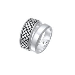 KUZZOI KUZZOI Ring Herren Bandring Basic 2er Set 925 Silber Ringe