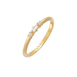 Elli DIAMONDS Elli DIAMONDS Ring Verlobungsring Diamant (0.03 ct.) Rechteck 925 Silber Ringe Damen