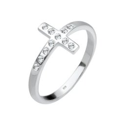 Elli Elli Ring Blogger Kreuz Kristalle 925 Silber Ringe Damen