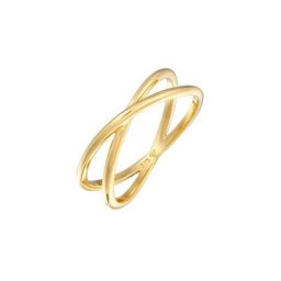 Elli PREMIUM Elli PREMIUM Ring X Kreuz Wickelring 375 Gelbgold Ringe Damen
