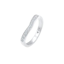 Elli DIAMONDS Elli DIAMONDS Ring Diamanten (0.15 ct) V-Form Verlobung 925 Silber Ringe Damen