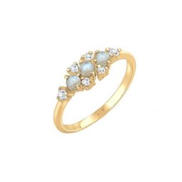 Elli Elli Ring Bandring Labradorit Edelstein Zirkonia 925 Silber Ringe Damen