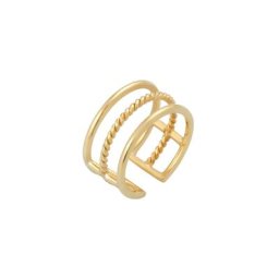 Elli Elli Ring Offen Verstellbar 3-reihig Breit 925 Silber Ringe Damen