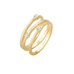 Elli Elli Ring Wickelring Filigran Zirkonia Trend 925 Silber Ringe Damen