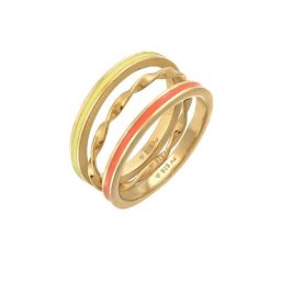 Elli Elli Ring Emaille Gedreht BasicTrio 3er Set 925 Silber Ringe Damen