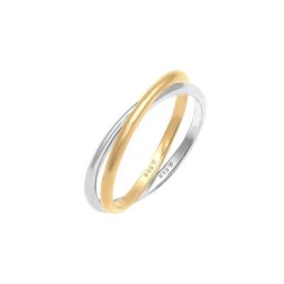 Elli PREMIUM Elli PREMIUM Ring Wickelring Bi-Color Zeitlos 585 Gelbgold Weißgold Ringe Damen