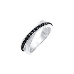 Elli Elli Ring Wickelring Zart Kristalle 925 Silber Ringe Damen