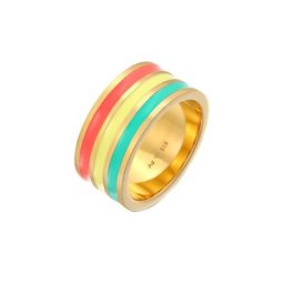 Elli Elli Ring Rillen Emaille 925 Silber Ringe Damen