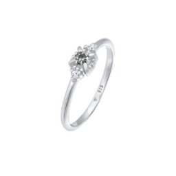 Elli DIAMONDS Elli DIAMONDS Pierścień Damski pierścionek soliter z diamentem (0.11 ct.) i topazem w srebrze próby 925 Sterling Silver Ringe Damen