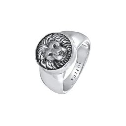 KUZZOI KUZZOI Ring Herren Siegelring Löwe Massiv 925 Silber Ringe