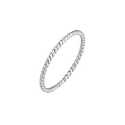 Elli PREMIUM Elli PREMIUM Ring Twisted Gedreht Basic Minimal Look 585 Weißgold Ringe Damen