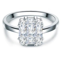 Trilani Ring Sterling Silber Zirkonia in Silber Ringe Damen