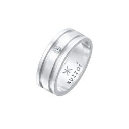 KUZZOI KUZZOI Ring Herren Bandring Massiv Diamant 925 Silber Herrenschmuck