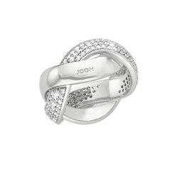 JOOP! Ring für Damen, 925 Sterling Silber, Zirkonia synth. Ringe Weiss
