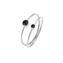 Elli Elli Ring 2er Set Kristalle 925 Sterling Silber Ringe Damen