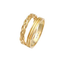 Elli Elli Ring Bandring Basic Zopf Knoten 2er Set 925 Silber Ringe Damen