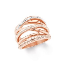 s.Oliver Ring für Damen, Edelstahl, Kristall Ringe Weiss