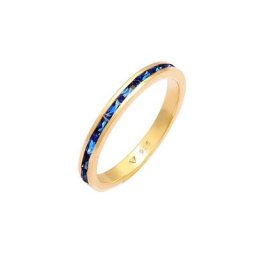 Elli Elli Ring Bandring Memoire synthetischer Saphir 925 Silber Ringe Damen
