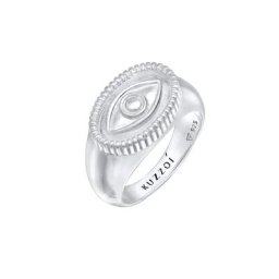 KUZZOI KUZZOI Ring Herren Siegelring Evil Eye 925 Silber Herrenschmuck