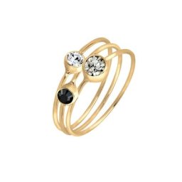 Elli Elli Ring Set Stacking Zart Kristalle 925 Silber Ringe Damen