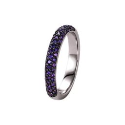 Giorgio Martello Milano Ring mit lila Zirkonia, Fassung geschwärzt, Silber 925 Ringe Violett Damen