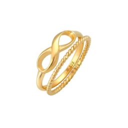 Elli Elli Ring Infinity Stapelring Twisted 2er Set 925 Silber Ringe Damen