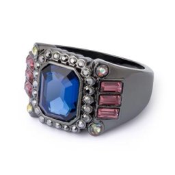 Pippa&Jean Ring Messing Hematite in Schwarz Ringe Damen