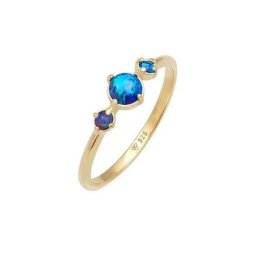 Elli Elli Ring Trend Bandring Trio Geo Vintage Opale 925 Silber Ringe Damen