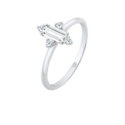 Elli DIAMONDS Elli DIAMONDS Ring Verlobung Edel Topas Diamant (0.06 ct.) 925 Silber Ringe Damen