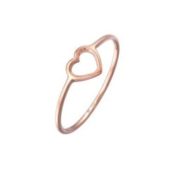 Elli PREMIUM Elli PREMIUM Ring Bandring Herz Symbol Trend 750 Roségold (18 Karat) Ringe Damen