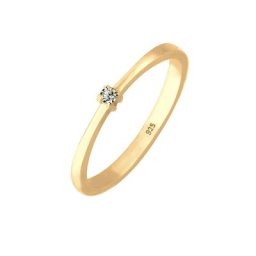 Elli Elli Ring Solitär Klassisch Kristalle 925 Silber Ringe Damen