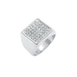 Elli PREMIUM Elli PREMIUM Ring Siegelring Geo Kristalle 925 Silber Ringe Damen