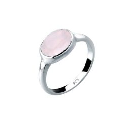 Elli Elli Ring Rosenquarz Solitär 925 Sterling Silber Ringe Damen