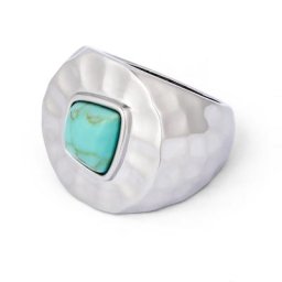 Pippa&Jean Ring Messing rekonstruierter Stein in Silber Ringe Damen