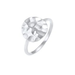 Elli Elli Ring Dot Plättchen Gehämmert 925 Silber Ringe Damen