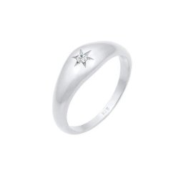Elli Elli Ring Siegelring Stern Kristalle 925er Silber Ringe Damen