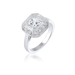 Elli PREMIUM Elli PREMIUM Ring Verlobungsring Glamour Funkelnd Topas 925 Silber Ringe Damen