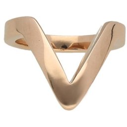 Jacques Charrel Ring V-förmig, Edelstahl rose vergoldet Ringe Nude Damen