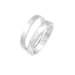 Elli Elli Ring Bandring Basic Hexagon Look 2er Set 925 Silber Ringe Damen