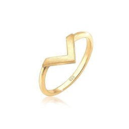 Elli Elli Ring Geo V-Form Basic Matt Minimal Trend 925 Silber Ringe Damen