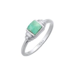 Elli PREMIUM Elli PREMIUM Ring Amazonit Edelstein Quadrat Vintage 925 Silber Ringe Damen