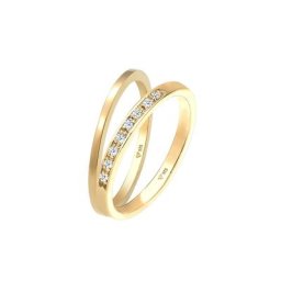 Elli DIAMONDS Elli DIAMONDS Ring Basic Memoire Diamant (0.04 ct) 2er Set 925 Silber Ringe Damen