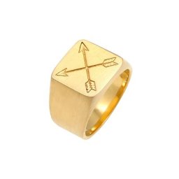 KUZZOI KUZZOI Ring Herren Siegelring Matt Basic Pfeil 925 Silber Ringe