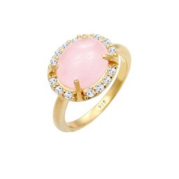 Elli PREMIUM Elli PREMIUM Ring Rose Quartz Topas Edelstein 925 Sterling Silber Ringe Damen