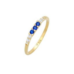 Elli Elli Ring Zirkonia Saphir synthetisch 925 Silber vergoldet Ringe Damen