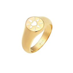 Elli Elli Ring Siegelring Herz Emaille 925er Silber Ringe Damen