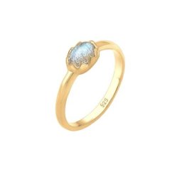 Elli Elli Ring Vintage Labradorit Edelstein 925 Silber Ringe Damen